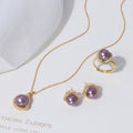 Purple Freshwater Pearl Jewelry Set - Nobility & Gentleness