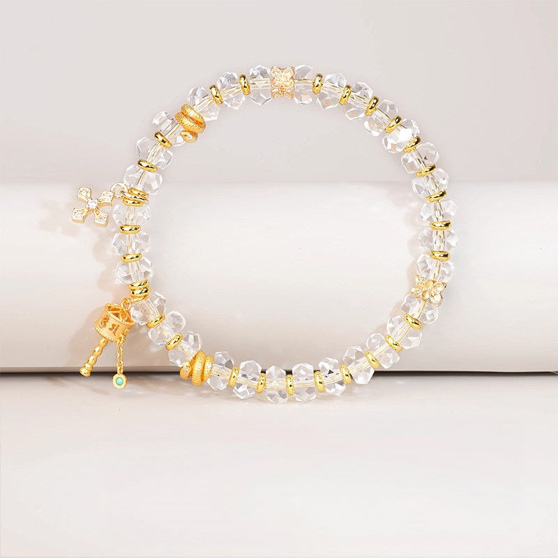 Clear Quartz Bracelet - Fortune Spinner, Amplify Good Energy