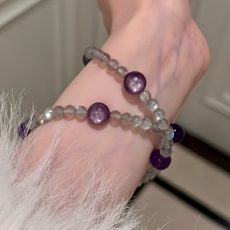 Eternal Night Gray Moonstone Bracelet – Emotional Calm, Wisdom & Anxiety Relief