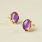 Boucles d'oreilles de protection apaisantes en améthyste naturelle
