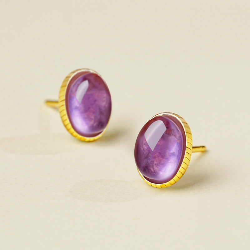 Natural Amethyst Protection Earrings - Guards Restful Sleep