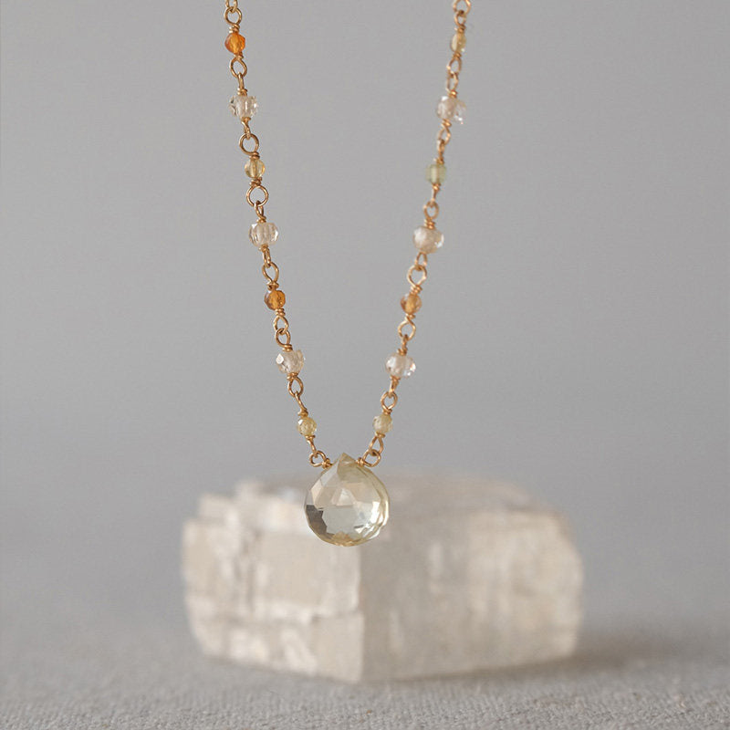 Pure Citrine Necklace– Attract Wealth, Boost Confidence, Absorb Sunshine