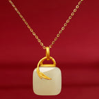 Hetian Jade Sugar Cube Necklace - Sugar Cube Charm for Sweet Blessings