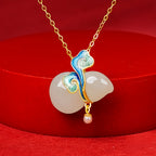 Hetian Jade Gourd & Cloud Necklace - Symbolizing Good Fortune And Peace