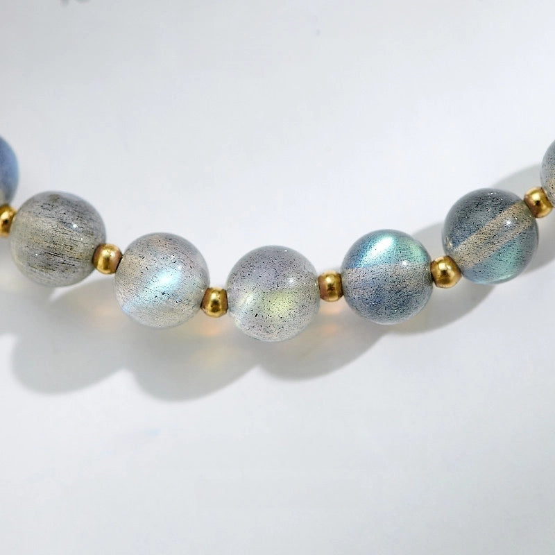 Moon & Star Moonstone Bracelet - Calm Mood, Bring Sweet Luck