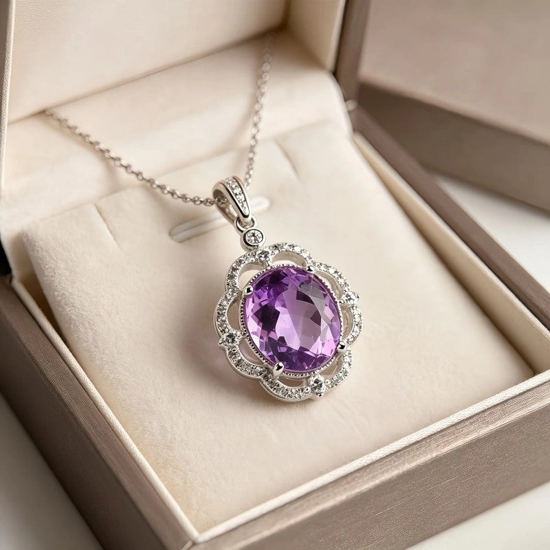 Violet Hush Natural Crystal Necklace