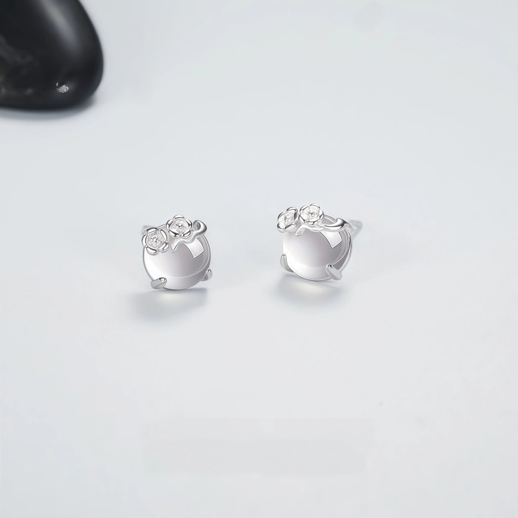 Plum‑Blossom Chalcedony Sterling Silver 3‑Piece