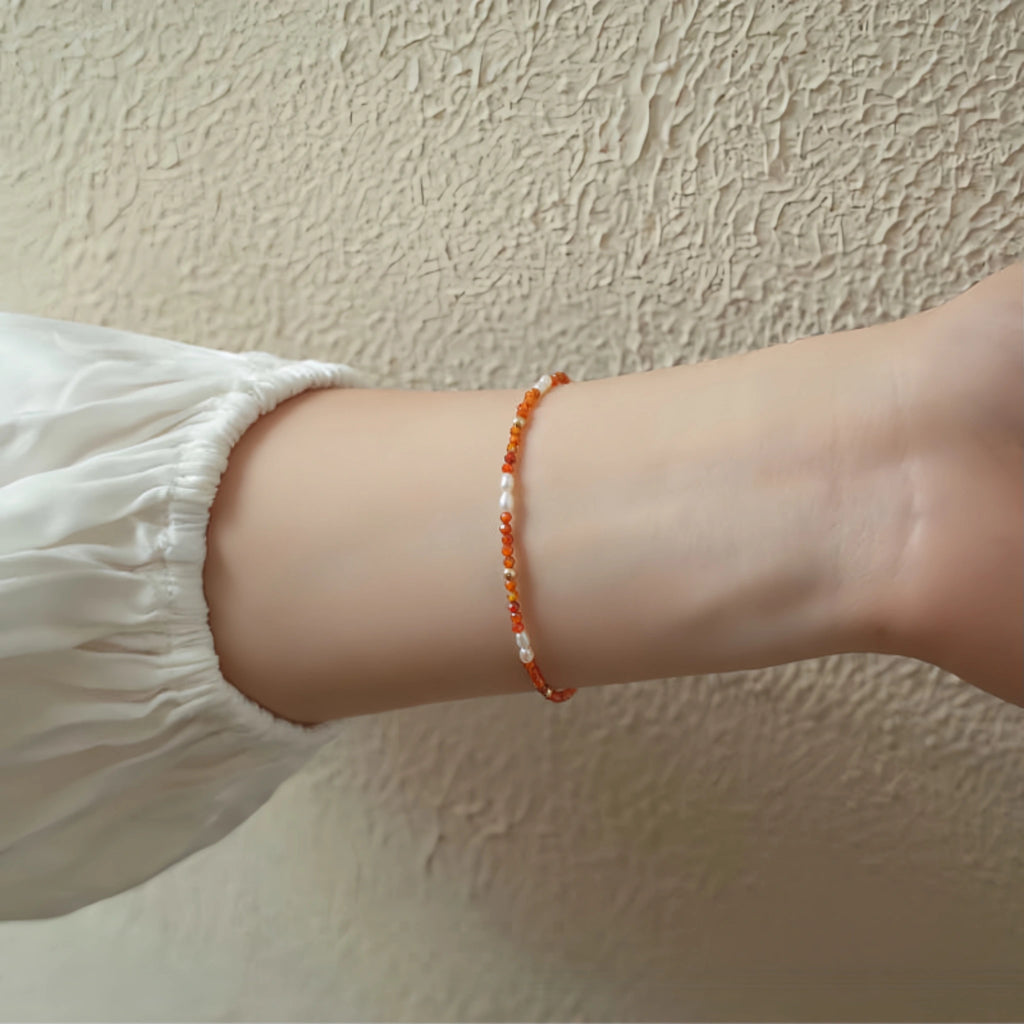 Natural Gemstone Stackable Bracelet - Keep Natural Texture & Absorb Earth Energy