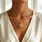 Collier ras-du-cou « Lian Huang » Lotus oriental – Bijoux de style chinois