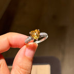 Natural Citrine Heart Ring - Confidence & Love