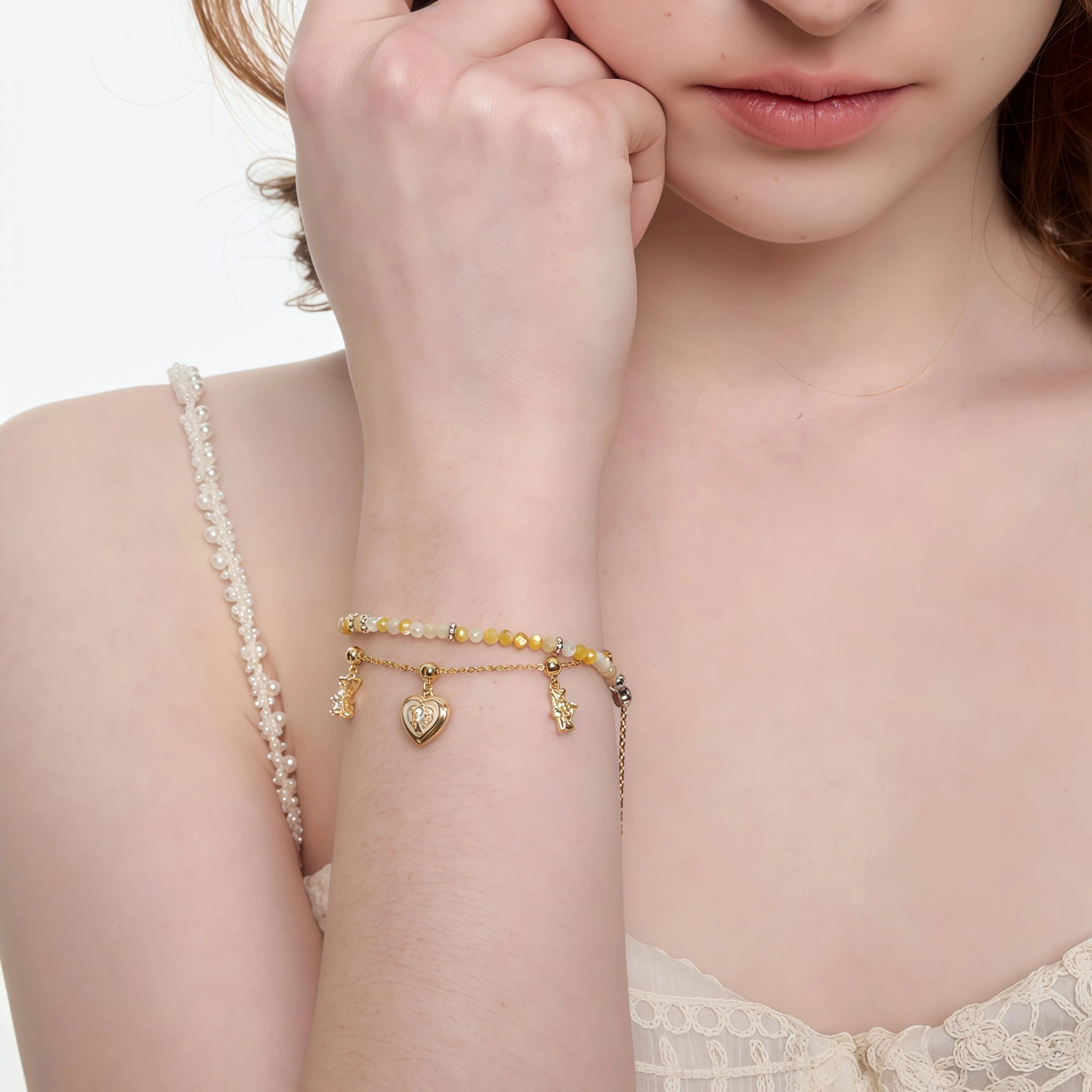 Mixed Agate & Mother‑of‑Pearl Bracelet - Protection & Vibrant Vitality