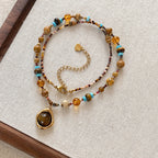 Natural Tiger Eye Stone Necklace — Bohemian Style, Essential for Vacation & Gifting