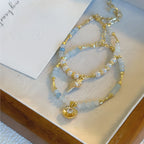 Collier en cristal naturel couronne vintage