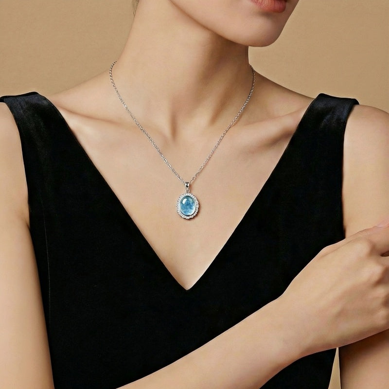 Ocean Whisper Aquamarine Necklace - Quiet Protection and Confidence