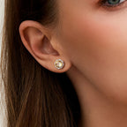 Natural Citrine Stone Retro Sunflower Earrings