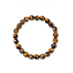 Bracelet en Pierre Naturelle Œil de Tigre Polygonale, Tendance Personnalité, Cadeau Couple