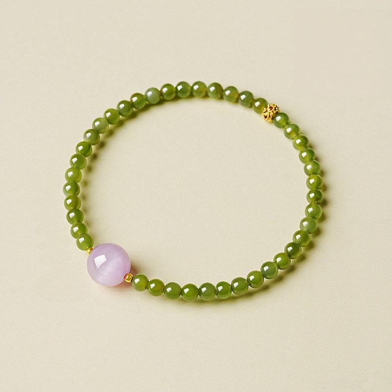 Spring Bloom Hetian Jade Bracelet - Calm, Balance and Positive Vibes