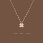 Collier Trèfle Rose Porte-Bonheur — Cadeau d'Anniversaire pour Petite Amie