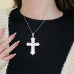 Divine Blessing Natural Clear Crystal Cross Necklace - The Master Healer Crystal
