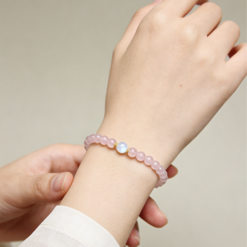 Bracelet en cristal naturel Amour Rose