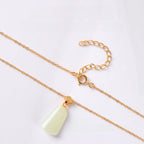 Natural Trapezoid Hetian Jade Wu Shi Pai Necklace - Peace & Purity