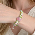 Bracelet tressé floral fait main