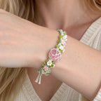 Bracelet tressé floral fait main