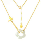 Butterfly Charm Hetian Jade Plum Blossom Necklace - Resilience & Safety
