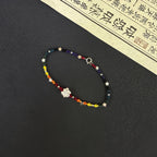 Rainbow Sterling Silver Lotus Braided Bracelet - For Harmonious Energy