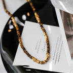 Natural Tiger Eye Stone Necklace — Fashionable Light Luxury Layered Choker Necklace