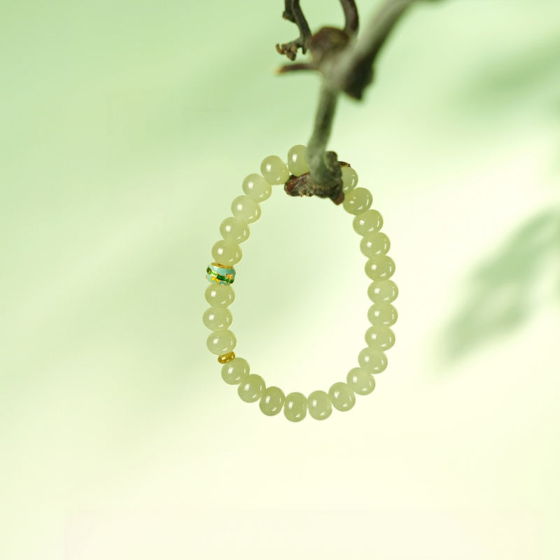 Natural Hetian Jade Enamel Bracelet - Wear Balance, Live Gently