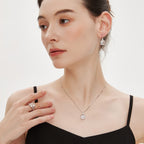 Natural Clear Quartz Lock Square Necklace - Guard Your Energy
