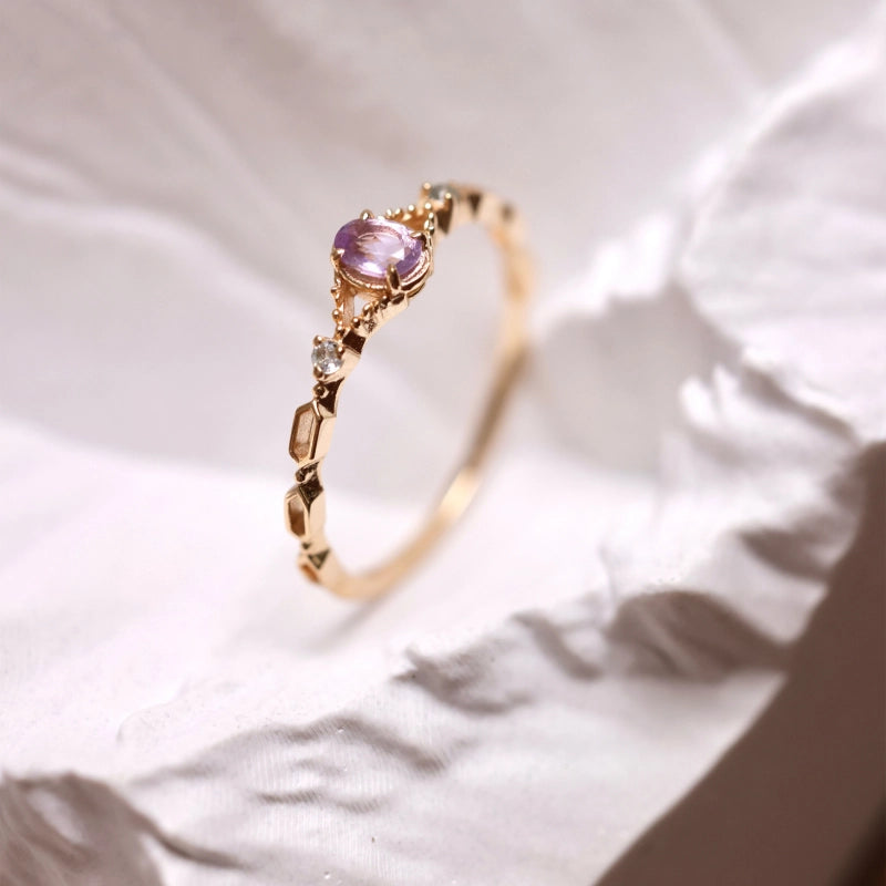 Natural Amethyst Ring - Violet Glow Eases Restless Minds