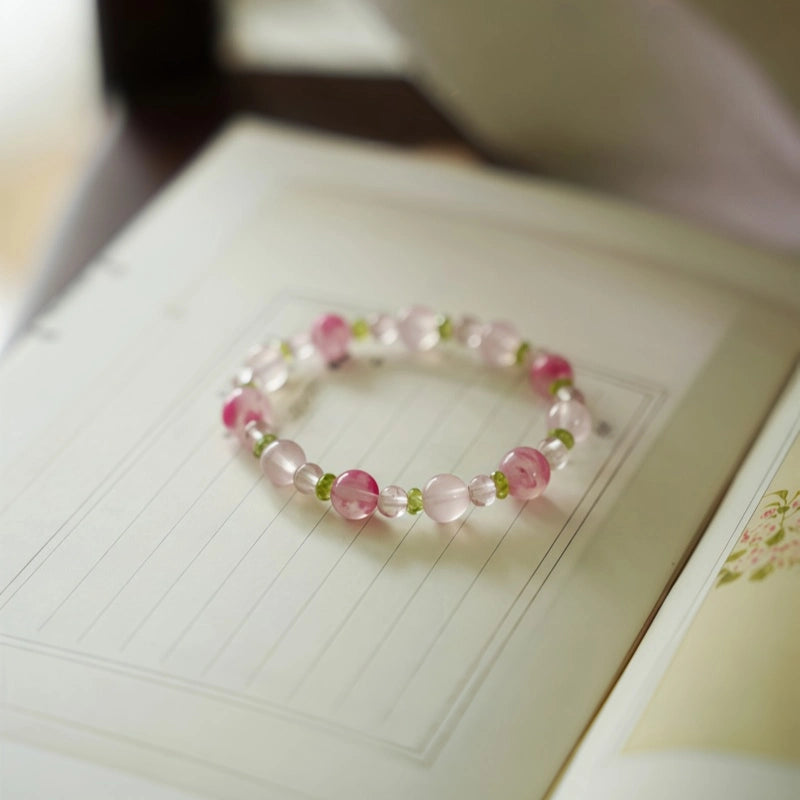 Natural Pink Crystal Bracelet - Soothing Mind, Bringing Gentle Serenity