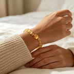 Bracelet de perles de cristal naturel Golden Flow
