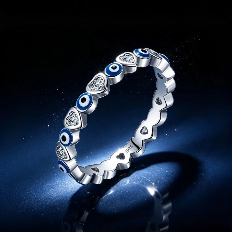 Blue Evil Eye Awareness Luck Ring - Guards Your Good Fortune