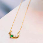 Collier Lune et Étoile en Jaspe Naturel