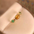Bague vintage en cristal de citrine naturelle - Succès et confiance en soi