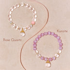 Bouteille de parfum bracelet en quartz rose/kunzite – Attirer l'amour, soulager l'anxiété