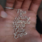 Custom Pave Diamond Name Necklace | Minimalist Luxury 925 Sterling Silver Letter Necklace