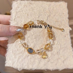 Bracelet Citrine naturelle/Quartz clair/Aigue-marine – Attirer la richesse et stimuler la carrière
