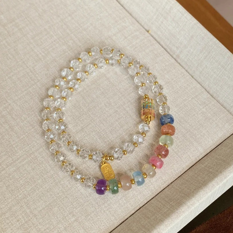 Rainbow Clear Quartz Bracelet – Purify Aura, Amplify Joy, Attract Abundance