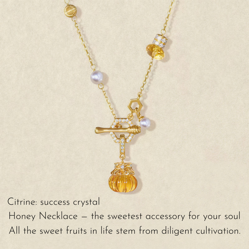 Citrine Honey Jar Necklace – Sweet Abundance & Confidence