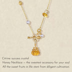 Collier bocal à miel Citrine – Douce Abondance & Confiance