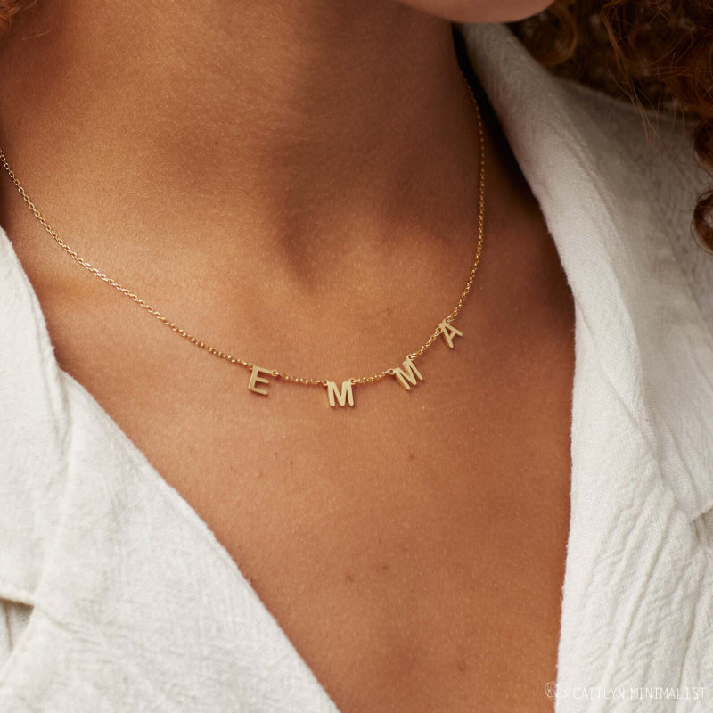 Sterling Silver 18K Gold Plated 26 Letter Custom Necklace Minimalist Versatile Personalized Name Choker