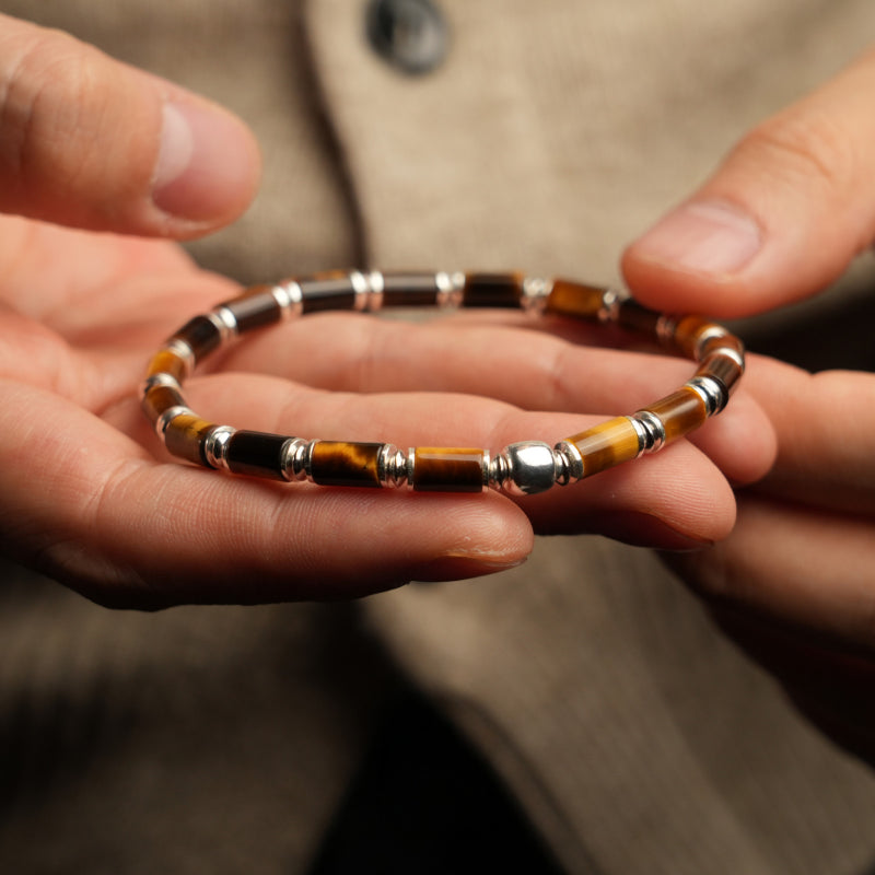 Bracelet Œil-de-Tigre Naturel — Essentiel Empilable Porteur de Chance et de Fortune
