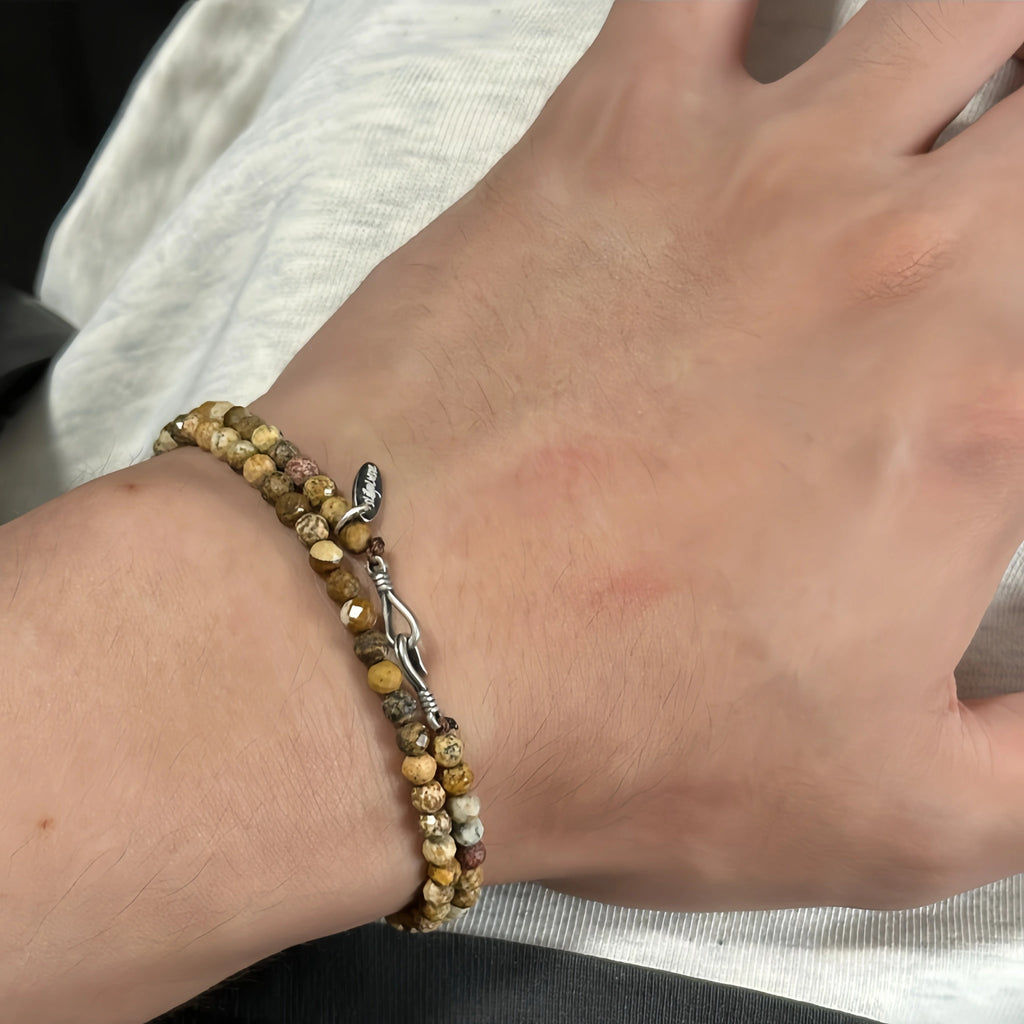 Natural Stone Faceted Bead Stackable Bracelet - Gentle Energy & Daily Healing