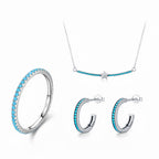 Vintage Turquoise Necklace/Ring/Earrings Jewelry Set, Equisite Gift Set for Friends