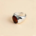 Natural Tiger Eye Stone Ring, Retro Artistic Open Mouth Women's Ring
