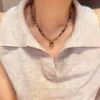 Natural Tiger Eye Stone Necklace, Cosmic Planet High-End Sense Chain